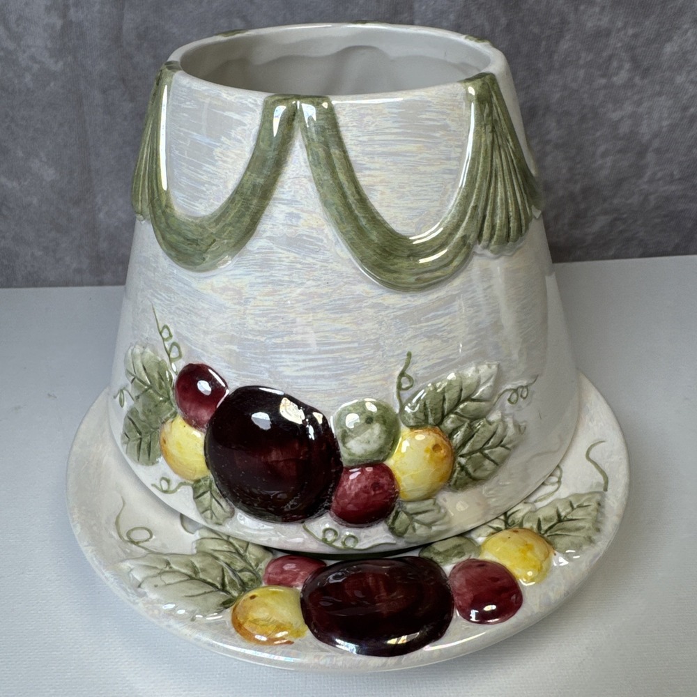 Yankee‎ Candle SUGARED PLUMS FALL Thanksgiving Christmas Candle Shade And Plate